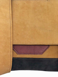 Buckled Two-tone Leather Briefcase (Made-to-order)